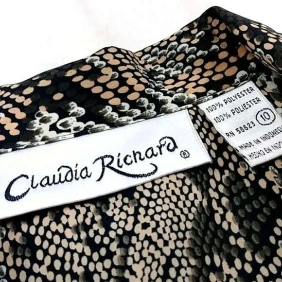 Vintage Claudia Richard Snakeskin Print Top - Picture 3 of 11